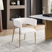 Creston Linen Textured Fabric Upholstered Dining Chair in Cream - 534Cream-C