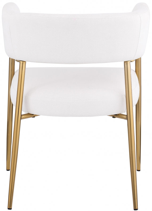 Creston Linen Textured Fabric Upholstered Dining Chair in Cream - 534Cream-C