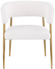 Creston Linen Textured Fabric Upholstered Dining Chair in Cream - 534Cream-C