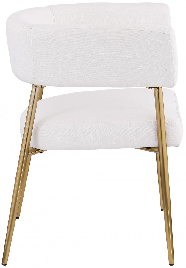 Creston Linen Textured Fabric Upholstered Dining Chair in Cream - 534Cream-C