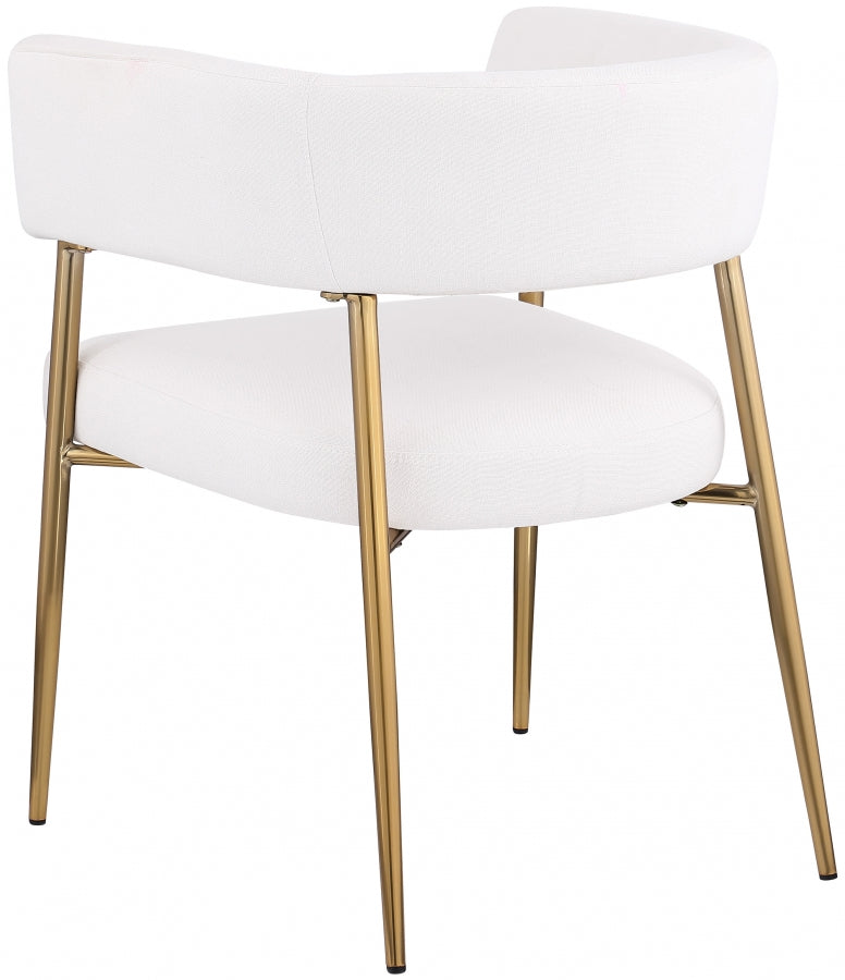 Creston Linen Textured Fabric Upholstered Dining Chair in Cream - 534Cream-C