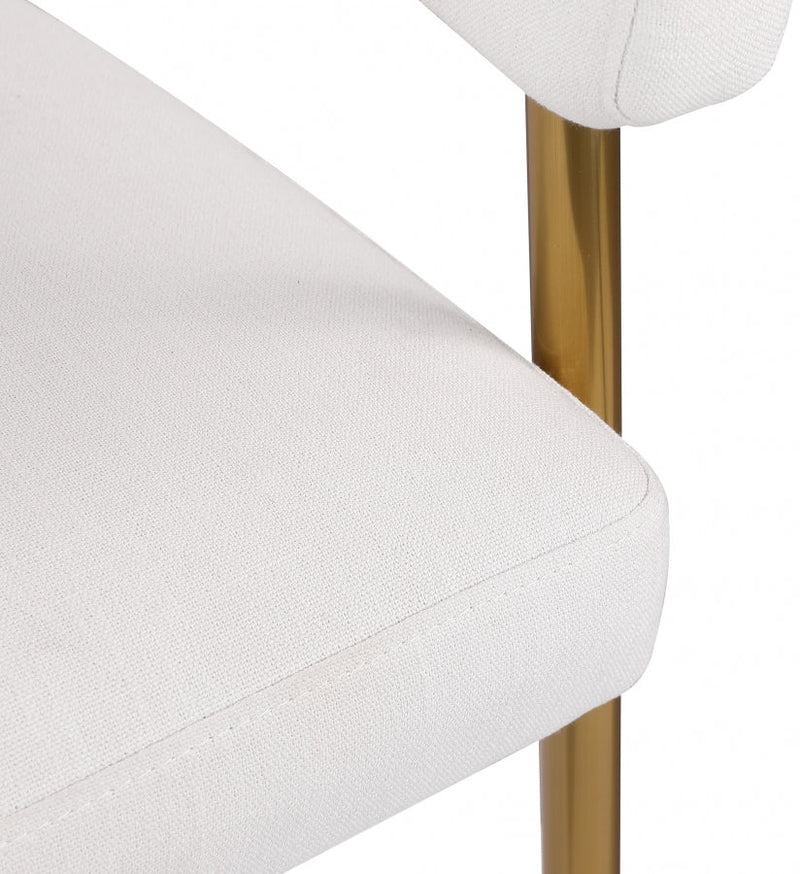 Creston Linen Textured Fabric Upholstered Dining Chair in Cream - 534Cream-C