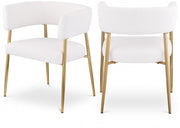 Creston Linen Textured Fabric Upholstered Dining Chair in Cream - 534Cream-C