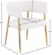 Creston Linen Textured Fabric Upholstered Dining Chair in Cream - 534Cream-C