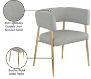 Creston Linen Textured Fabric Upholstered Dining Chair in Grey - 534Grey-C