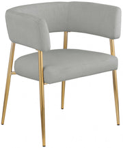 Creston Linen Textured Fabric Upholstered Dining Chair in Grey - 534Grey-C