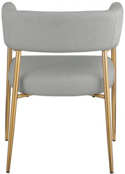 Creston Linen Textured Fabric Upholstered Dining Chair in Grey - 534Grey-C