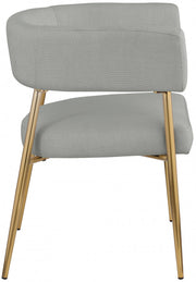 Creston Linen Textured Fabric Upholstered Dining Chair in Grey - 534Grey-C