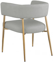 Creston Linen Textured Fabric Upholstered Dining Chair in Grey - 534Grey-C