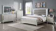 Cristian Champagne Queen LED Upholstered Panel Bed - Gate FurnitureQueen Bed