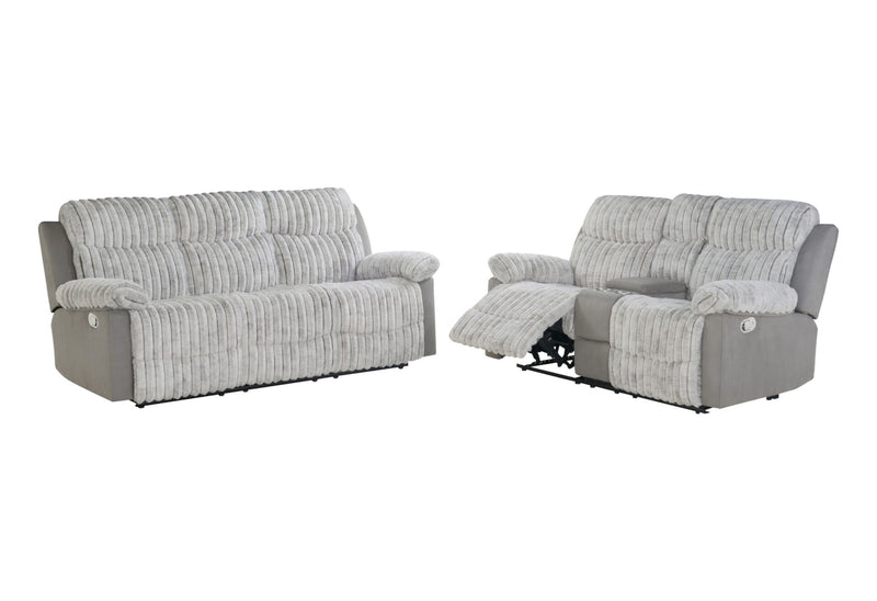 U6028 Grey Reclining Sofa/Console Reclining Loveseat - U6028-GREY-RS/CRLS