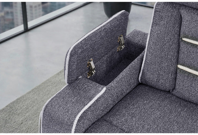 U1895 Grey P2 Reclining Sofa/Console Reclining Loveseat - U1895-GREY-P2 RS/CRLS