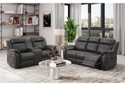 U8517 Grey Reclining Sofa/Console Reclining Loveseat - U8517-GREY-RS/CRLS-N