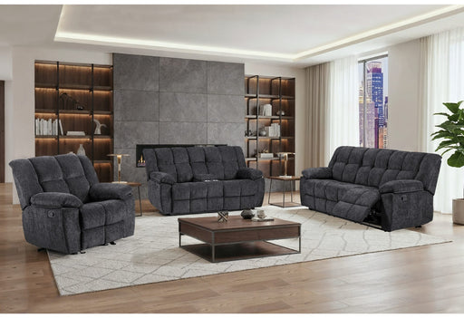 U6000 Black Reclining Sofa/Console Reclining Loveseat - U6000-BLACK-RS/CRLS-N