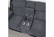 U5914/U5915 Grey/Black Rec Sofa/Crls W/Immersive Sound & Blue Led - U5914/U5915-GREY/BLACK-RS/CRLS + IS