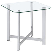 Cronin 3-piece Tempered Glass Top Coffee Table Set Chrome - 706568-S3