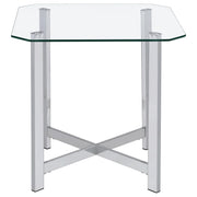 Cronin 3-piece Tempered Glass Top Coffee Table Set Chrome - 706568-S3