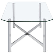 Cronin Rectangular Tempered Glass Top Cocktail Coffee Table Chrome - 706568