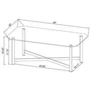 Cronin Rectangular Tempered Glass Top Cocktail Coffee Table Chrome - 706568