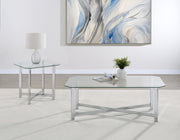 Cronin Rectangular Tempered Glass Top Cocktail Coffee Table Chrome - 706568
