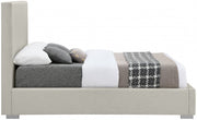Crosby Linen Textured King Bed Beige - Gate FurnitureKing Bed