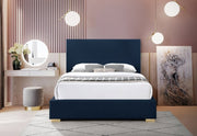 Crosby Linen Textured King Bed Blue - Gate FurnitureKing Bed