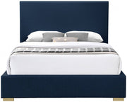 Crosby Linen Textured King Bed Blue - Gate FurnitureKing Bed