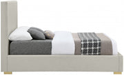 Crosby Linen Textured Queen Bed Beige - Gate FurnitureQueen Bed