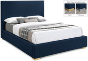 Crosby Linen Textured Queen Bed Blue - Gate FurnitureQueen Bed