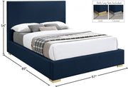 Crosby Linen Textured Queen Bed Blue - Gate FurnitureQueen Bed