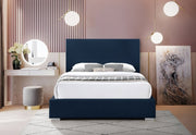 Crosby Linen Textured Queen Bed Blue - Gate FurnitureQueen Bed