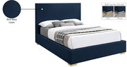 Crosby Linen Textured Queen Bed Blue - Gate FurnitureQueen Bed