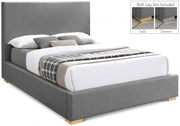 Crosby Linen Textured Queen Bed Grey - Gate FurnitureQueen Bed
