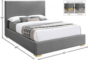 Crosby Linen Textured Queen Bed Grey - Gate FurnitureQueen Bed