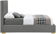 Crosby Linen Textured Queen Bed Grey - Gate FurnitureQueen Bed