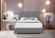 Crosby Linen Textured Queen Bed Grey - Gate FurnitureQueen Bed