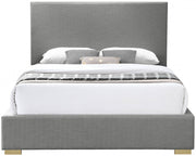 Crosby Linen Textured Queen Bed Grey - Gate FurnitureQueen Bed