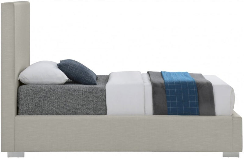 Crosby Linen Textured Twin Bed Beige - Gate FurnitureTwin Bed