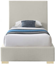 Crosby Linen Textured Twin Bed Beige - Gate FurnitureTwin Bed