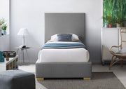 Crosby Linen Textured Twin Bed Grey - Gate FurnitureTwin Bed