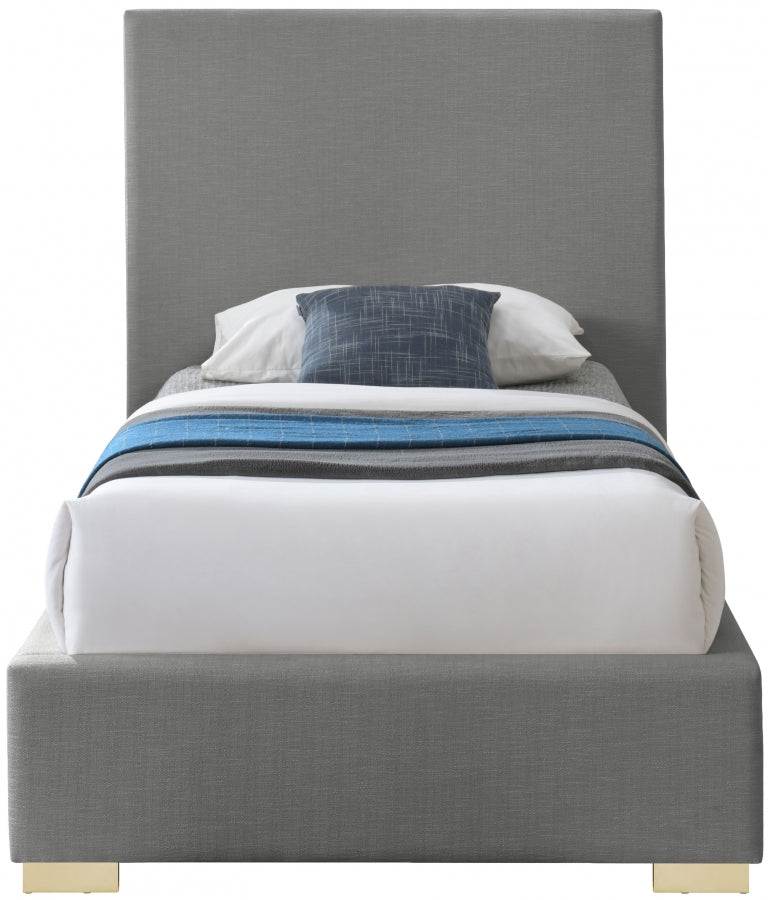 Crosby Linen Textured Twin Bed Grey - Gate FurnitureTwin Bed