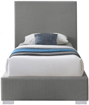 Crosby Linen Textured Twin Bed Grey - Gate FurnitureTwin Bed