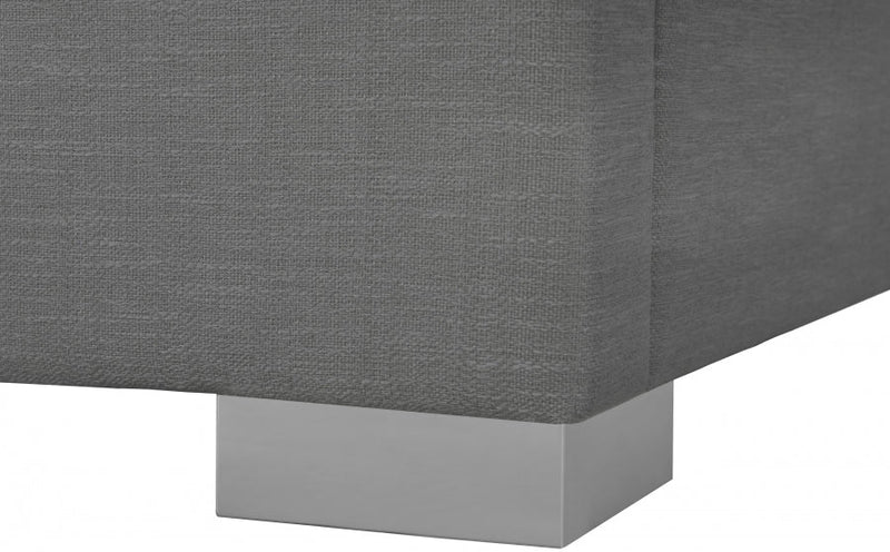 Crosby Linen Textured Twin Bed Grey - Gate FurnitureTwin Bed