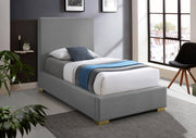 Crosby Linen Textured Twin Bed Grey - Gate FurnitureTwin Bed