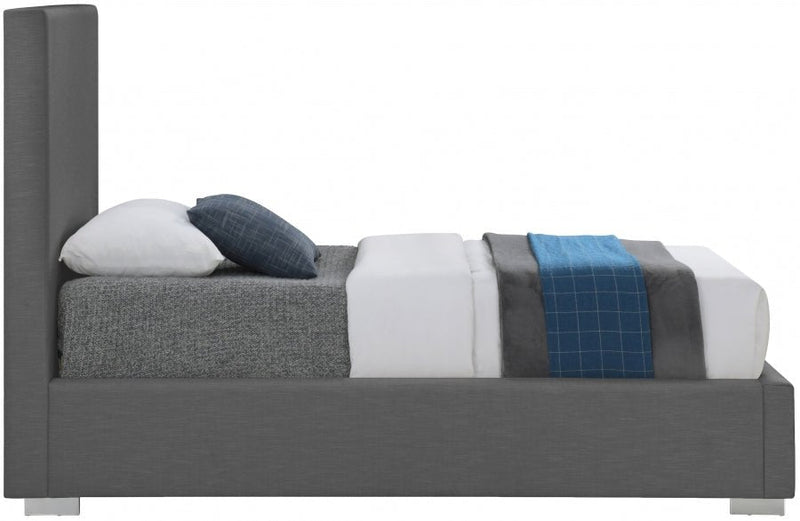 Crosby Linen Textured Twin Bed Grey - Gate FurnitureTwin Bed