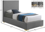 Crosby Linen Textured Twin Bed Grey - Gate FurnitureTwin Bed