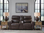 Crossplex Smoke Power Reclining Loveseat with Console - PCU6450618