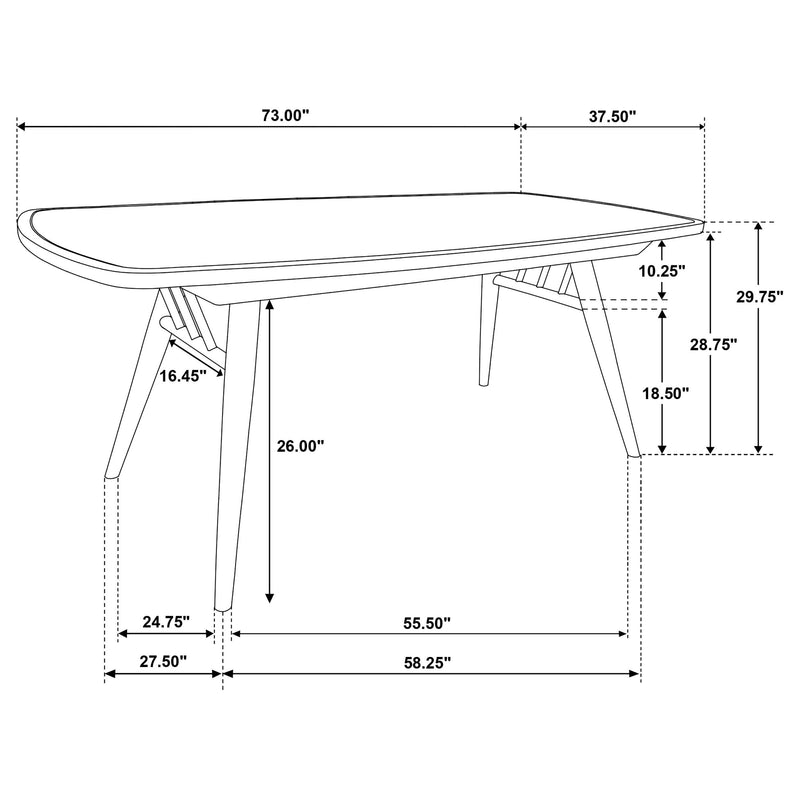 Croyden 73-inch Rectangular Dining Table Weathered Natural - 193731