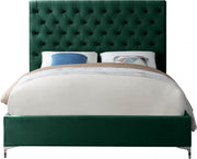 Cruz Velvet Queen Bed Green - Gate FurnitureQueen Bed