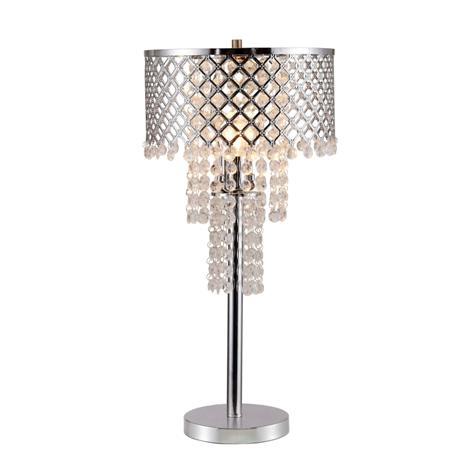 Crystal On Mesh Chrome 28" Touch Table Lamp - 6239T-1 - Gate Furniture